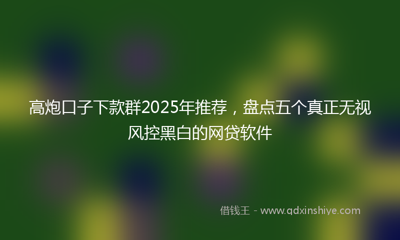高炮口子下款群2025年推荐，盘点五个真正无视风控黑白的网贷软件