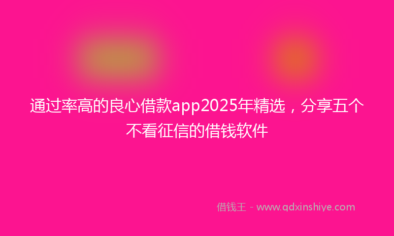 通过率高的良心借款app2025年精选，分享五个不看征信的借钱软件