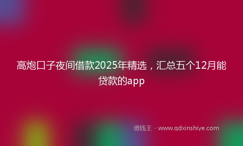 高炮口子夜间借款2025年精选，汇总五个12月能贷款的app