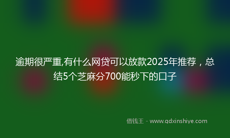 逾期很严重,有什么网贷可以放款2025年推荐，总结5个芝麻分700能秒下的口子