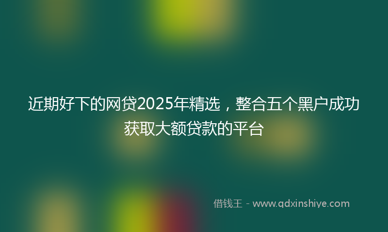 近期好下的网贷2025年精选，整合五个黑户成功获取大额贷款的平台