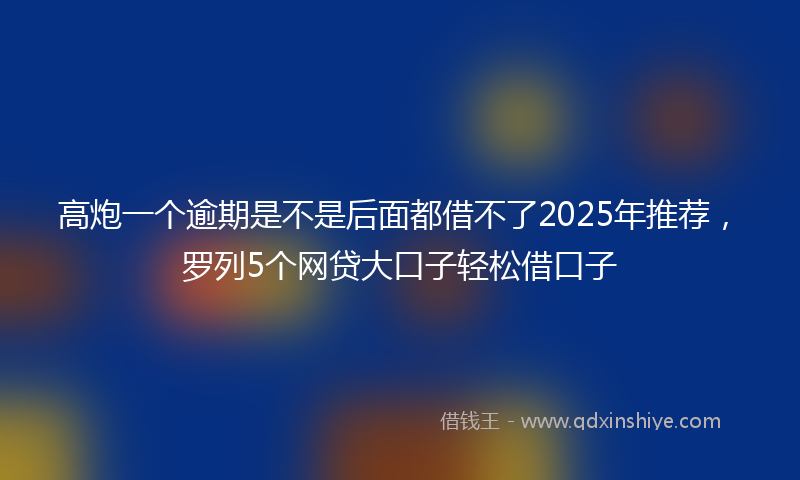 高炮一个逾期是不是后面都借不了2025年推荐，罗列5个网贷大口子轻松借口子