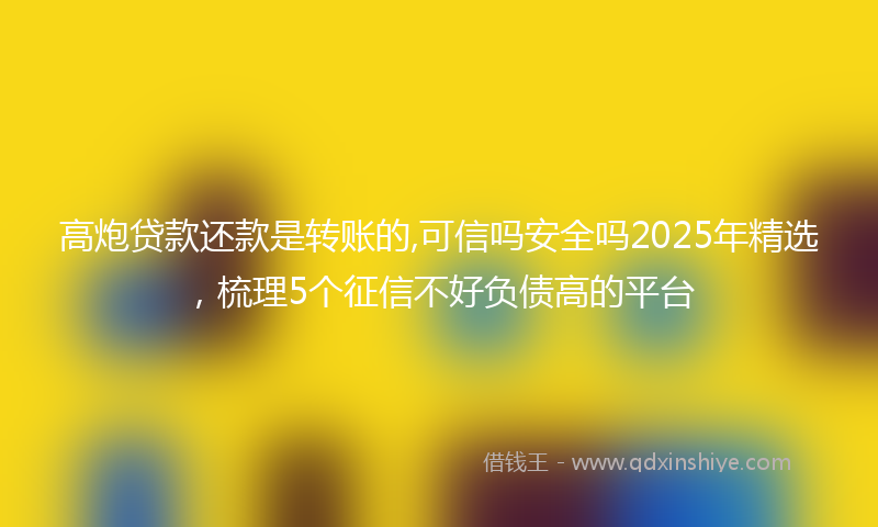 高炮贷款还款是转账的,可信吗安全吗2025年精选，梳理5个征信不好负债高的平台