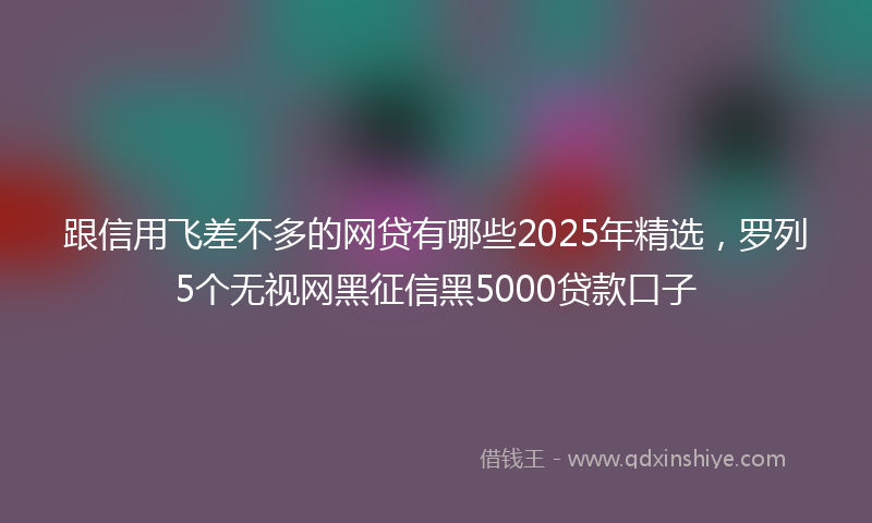 跟信用飞差不多的网贷有哪些2025年精选，罗列5个无视网黑征信黑5000贷款口子