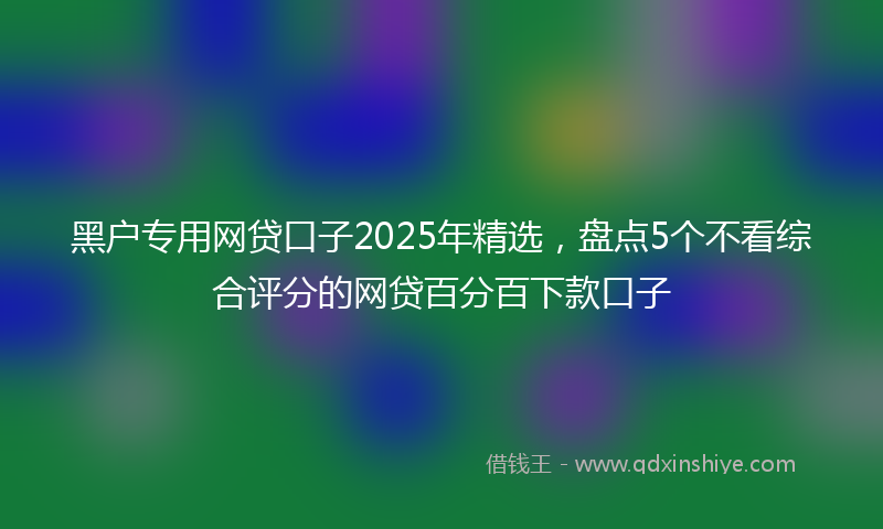 黑户专用网贷口子2025年精选，盘点5个不看综合评分的网贷百分百下款口子
