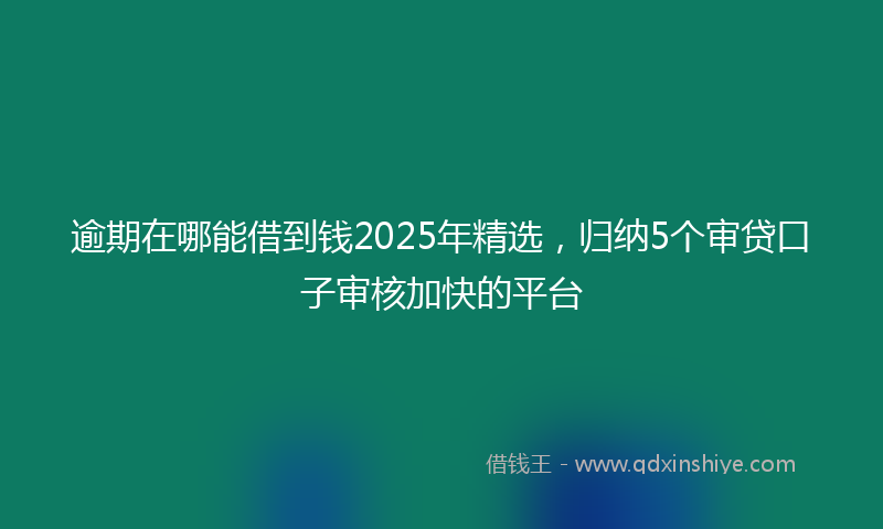 逾期在哪能借到钱2025年精选，归纳5个审贷口子审核加快的平台