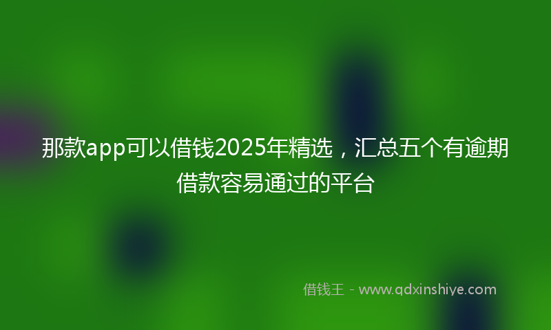 那款app可以借钱2025年精选，汇总五个有逾期借款容易通过的平台