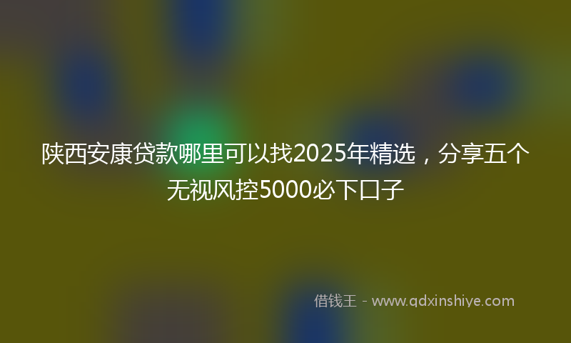 陕西安康贷款哪里可以找2025年精选，分享五个无视风控5000必下口子