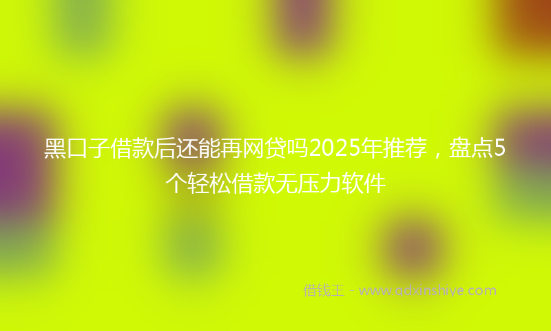 黑口子借款后还能再网贷吗2025年推荐，盘点5个轻松借款无压力软件