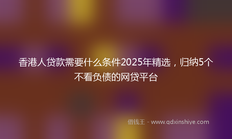 香港人贷款需要什么条件2025年精选，归纳5个不看负债的网贷平台