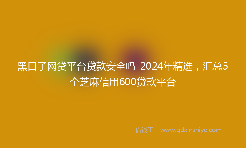 黑口子网贷平台贷款安全吗_2024年精选，汇总5个芝麻信用600贷款平台