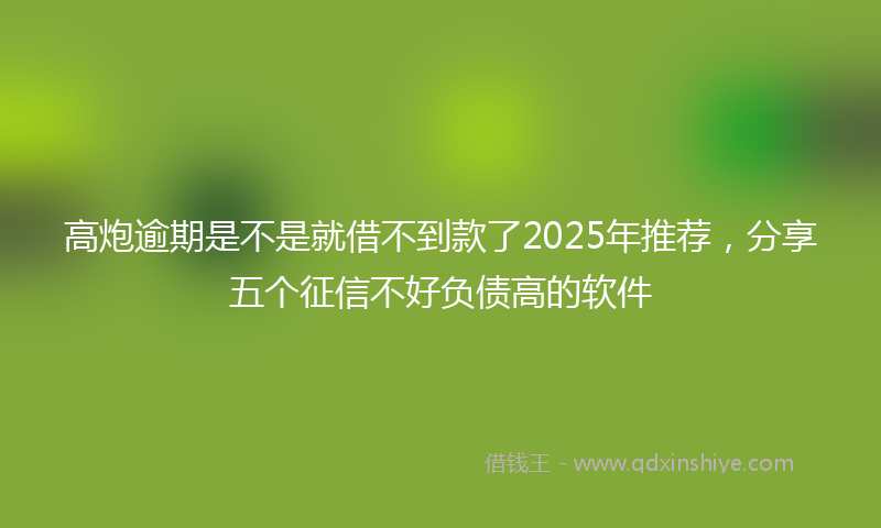 高炮逾期是不是就借不到款了2025年推荐，分享五个征信不好负债高的软件
