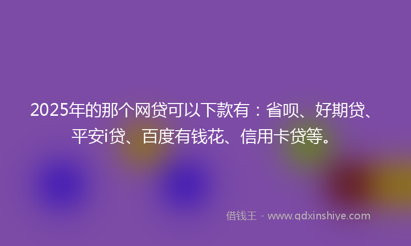 2025年的那个网贷可以下款有：省呗、好期贷、平安i贷、百度有钱花、信用卡贷等。