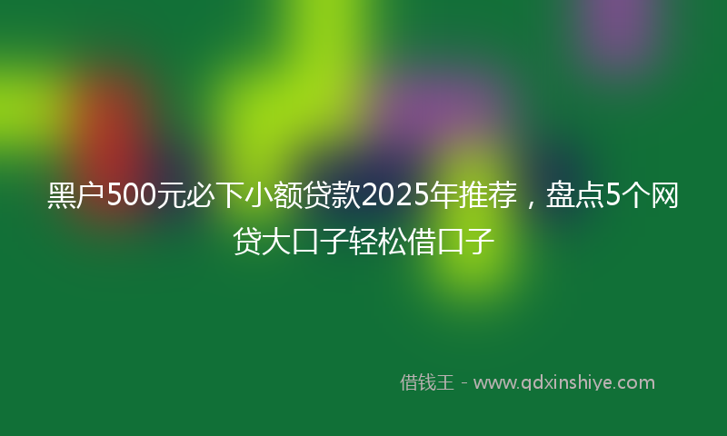 黑户500元必下小额贷款2025年推荐，盘点5个网贷大口子轻松借口子