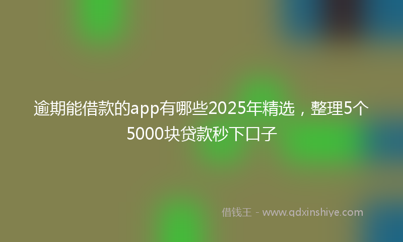 逾期能借款的app有哪些2025年精选，整理5个5000块贷款秒下口子