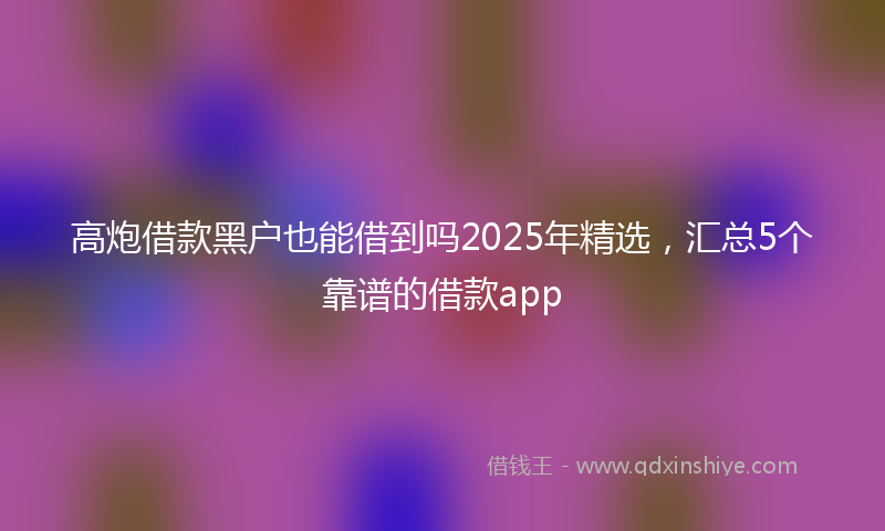 高炮借款黑户也能借到吗2025年精选，汇总5个靠谱的借款app