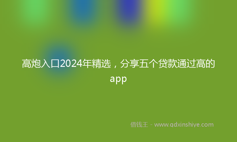 高炮入口2024年精选，分享五个贷款通过高的app