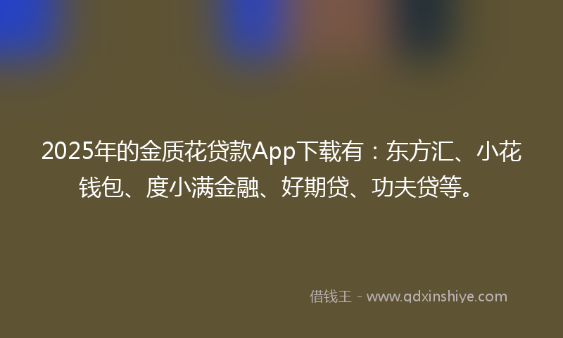 2025年的金质花贷款App下载有：东方汇、小花钱包、度小满金融、好期贷、功夫贷等。
