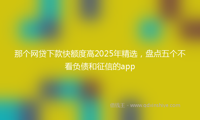那个网贷下款快额度高2025年精选，盘点五个不看负债和征信的app