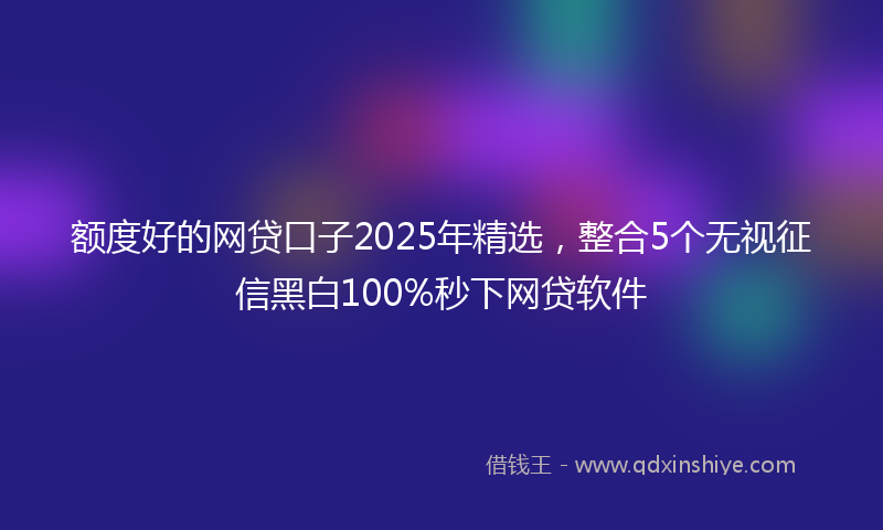 额度好的网贷口子2025年精选，整合5个无视征信黑白100%秒下网贷软件
