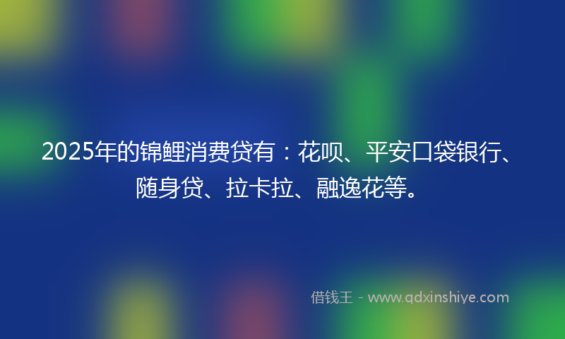2025年的锦鲤消费贷有：花呗、平安口袋银行、随身贷、拉卡拉、融逸花等。