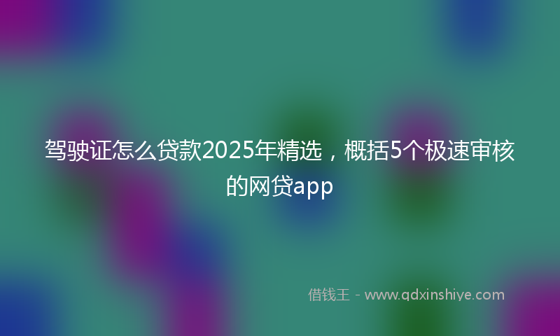 驾驶证怎么贷款2025年精选，概括5个极速审核的网贷app