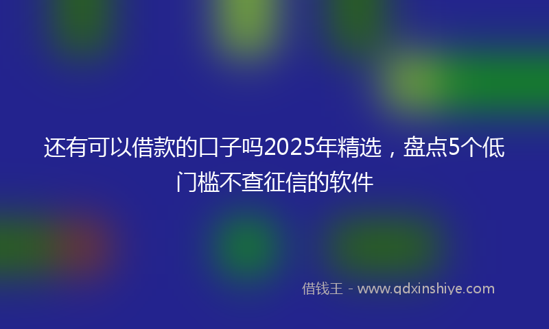 还有可以借款的口子吗2025年精选，盘点5个低门槛不查征信的软件
