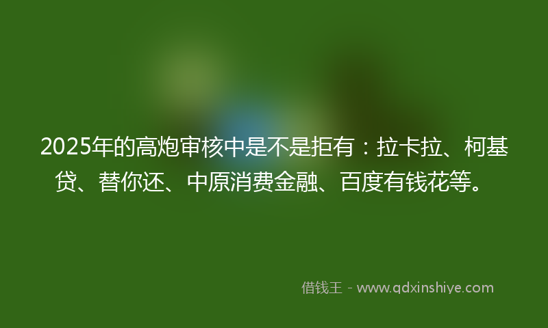 2025年的高炮审核中是不是拒有：拉卡拉、柯基贷、替你还、中原消费金融、百度有钱花等。