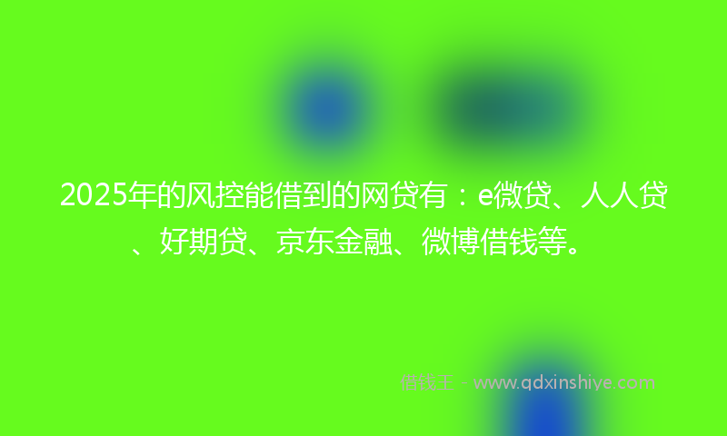 2025年的风控能借到的网贷有：e微贷、人人贷、好期贷、京东金融、微博借钱等。