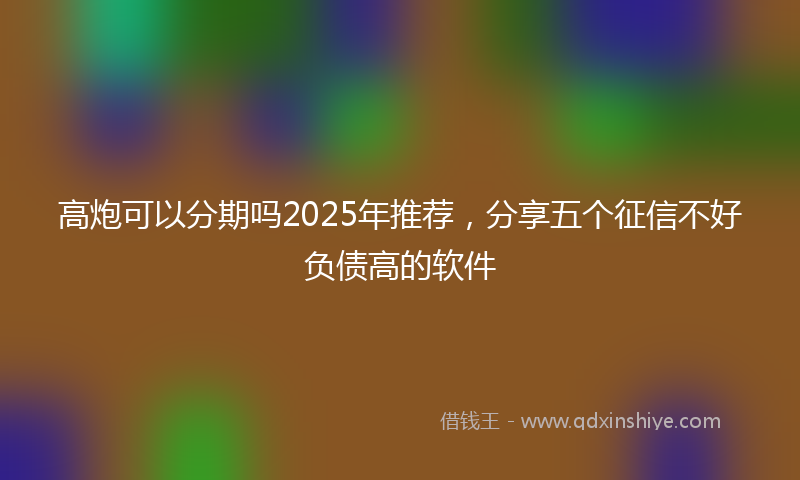 高炮可以分期吗2025年推荐，分享五个征信不好负债高的软件