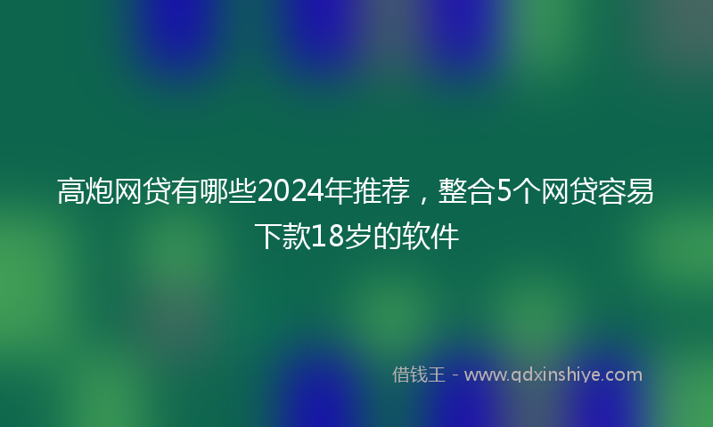 高炮网贷有哪些2024年推荐，整合5个网贷容易下款18岁的软件