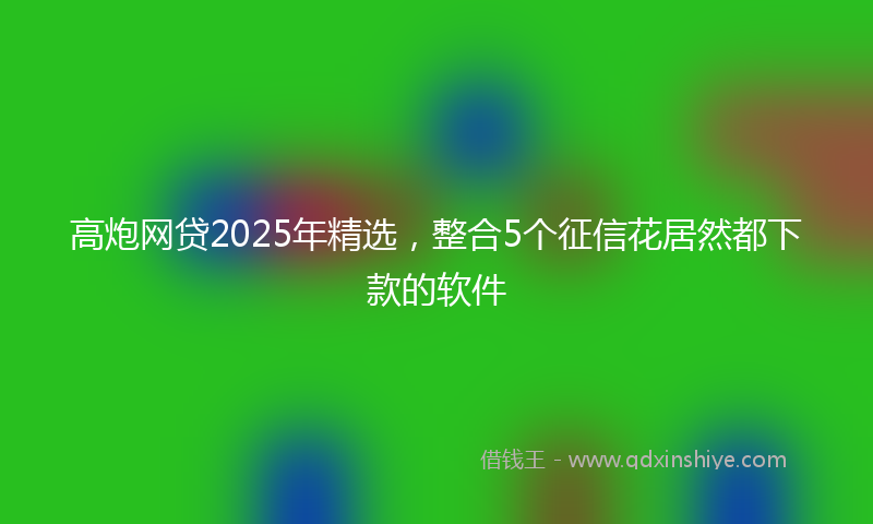 高炮网贷2025年精选，整合5个征信花居然都下款的软件