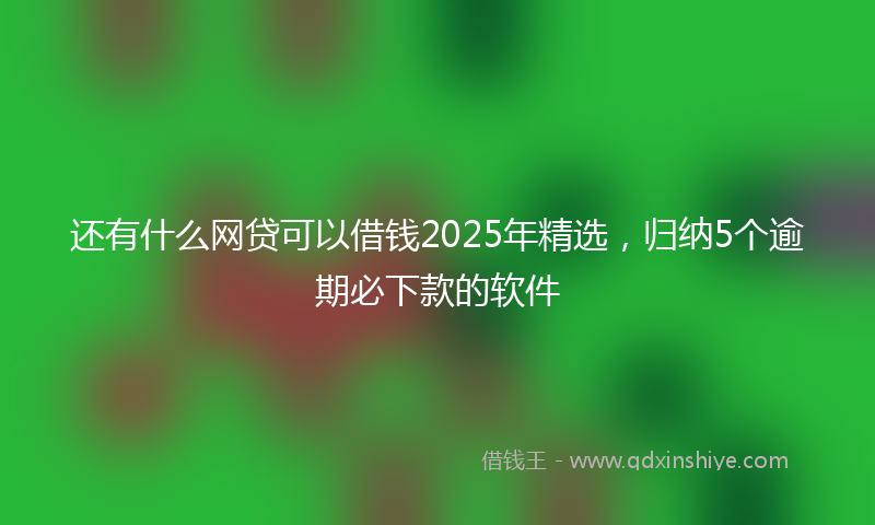 还有什么网贷可以借钱2025年精选，归纳5个逾期必下款的软件