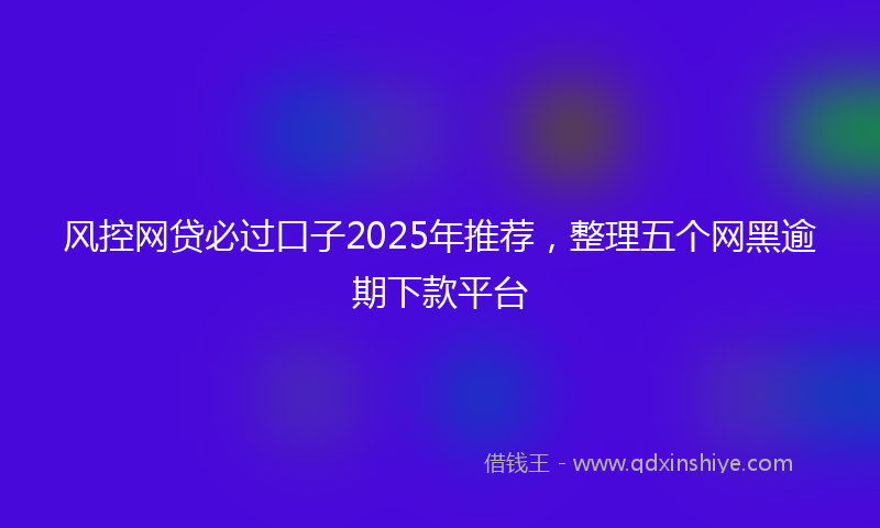 风控网贷必过口子2025年推荐，整理五个网黑逾期下款平台