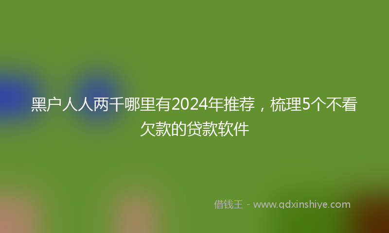 黑户人人两千哪里有2024年推荐，梳理5个不看欠款的贷款软件