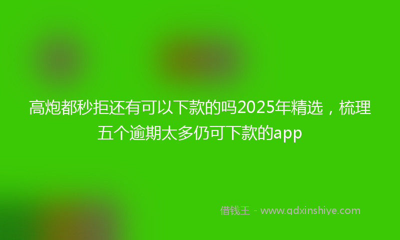 高炮都秒拒还有可以下款的吗2025年精选，梳理五个逾期太多仍可下款的app