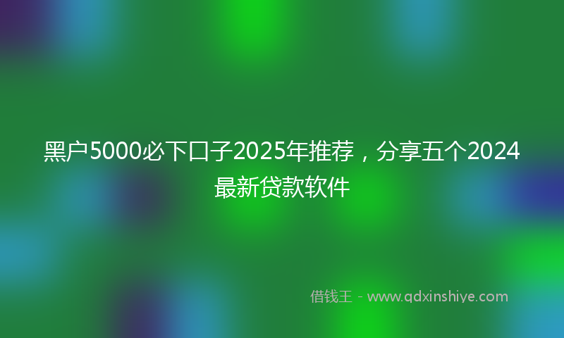 黑户5000必下口子2025年推荐，分享五个2024最新贷款软件