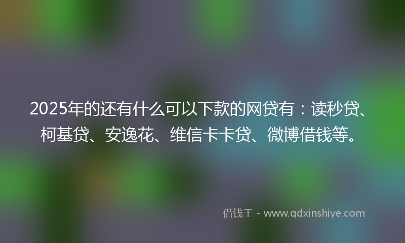 2025年的还有什么可以下款的网贷有：读秒贷、柯基贷、安逸花、维信卡卡贷、微博借钱等。