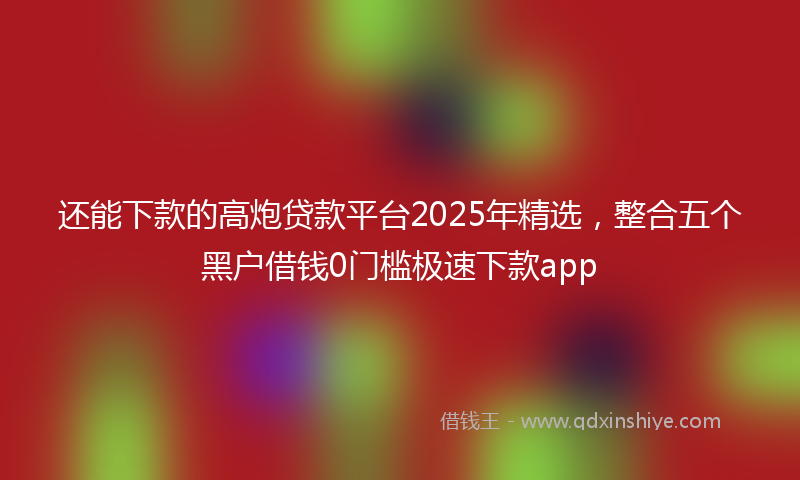 还能下款的高炮贷款平台2025年精选，整合五个黑户借钱0门槛极速下款app