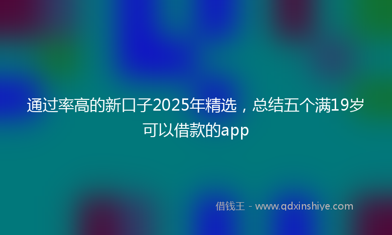 通过率高的新口子2025年精选，总结五个满19岁可以借款的app
