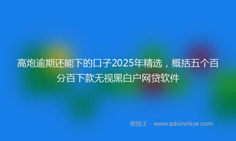 高炮逾期还能下的口子2025年精选，概括五个百分百下款无视黑白户网贷软件