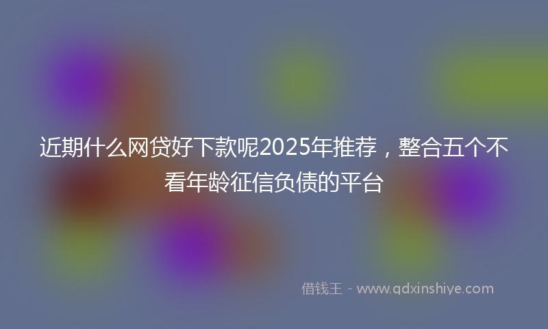近期什么网贷好下款呢2025年推荐，整合五个不看年龄征信负债的平台