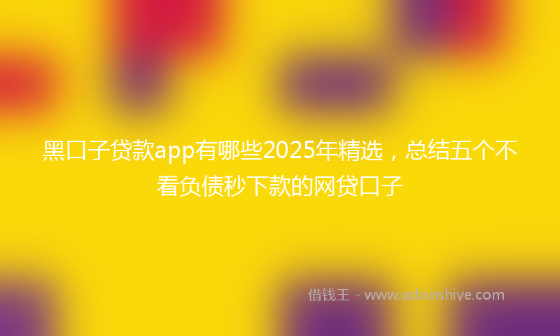 黑口子贷款app有哪些2025年精选，总结五个不看负债秒下款的网贷口子