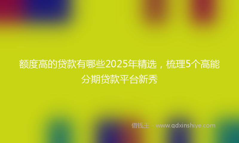 额度高的贷款有哪些2025年精选，梳理5个高能分期贷款平台新秀