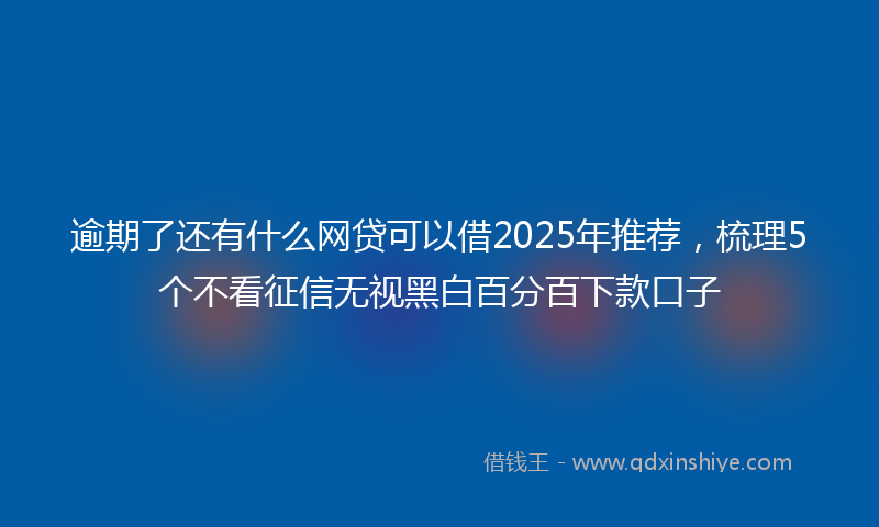 逾期了还有什么网贷可以借2025年推荐，梳理5个不看征信无视黑白百分百下款口子