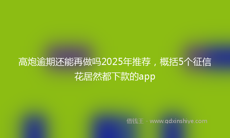 高炮逾期还能再做吗2025年推荐，概括5个征信花居然都下款的app