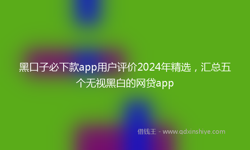 黑口子必下款app用户评价2024年精选，汇总五个无视黑白的网贷app