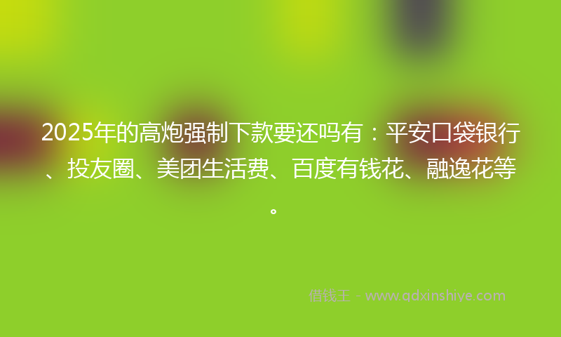 2025年的高炮强制下款要还吗有：平安口袋银行、投友圈、美团生活费、百度有钱花、融逸花等。