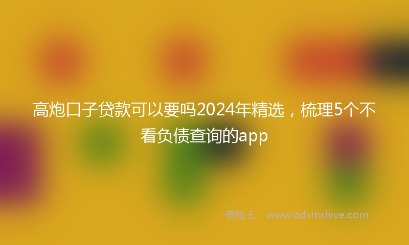 高炮口子贷款可以要吗2024年精选，梳理5个不看负债查询的app