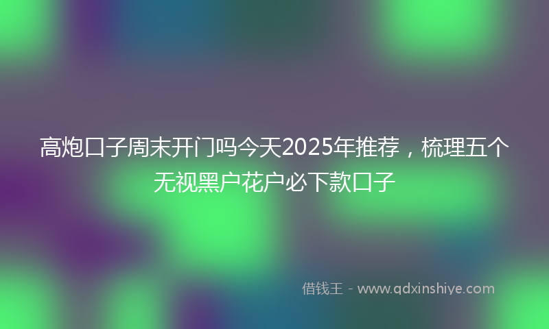 高炮口子周末开门吗今天2025年推荐，梳理五个无视黑户花户必下款口子